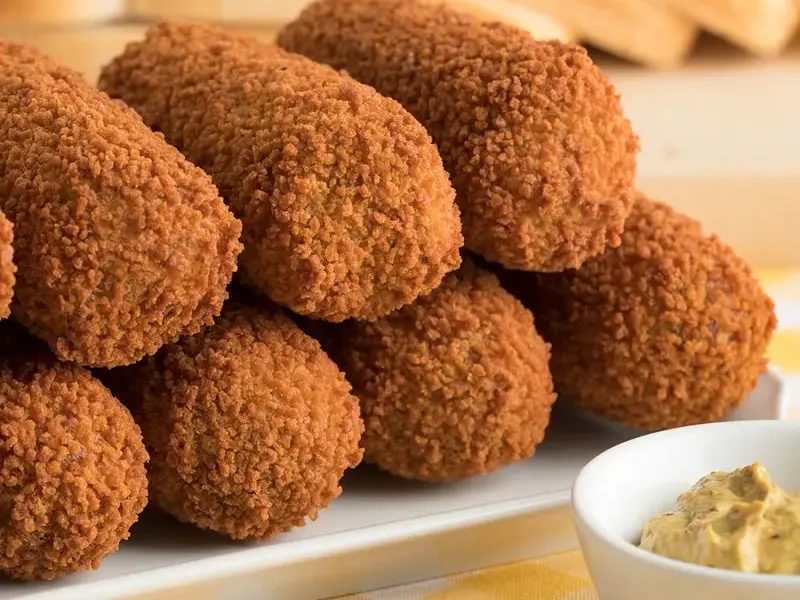 Kaffeetisch mit Kroketten